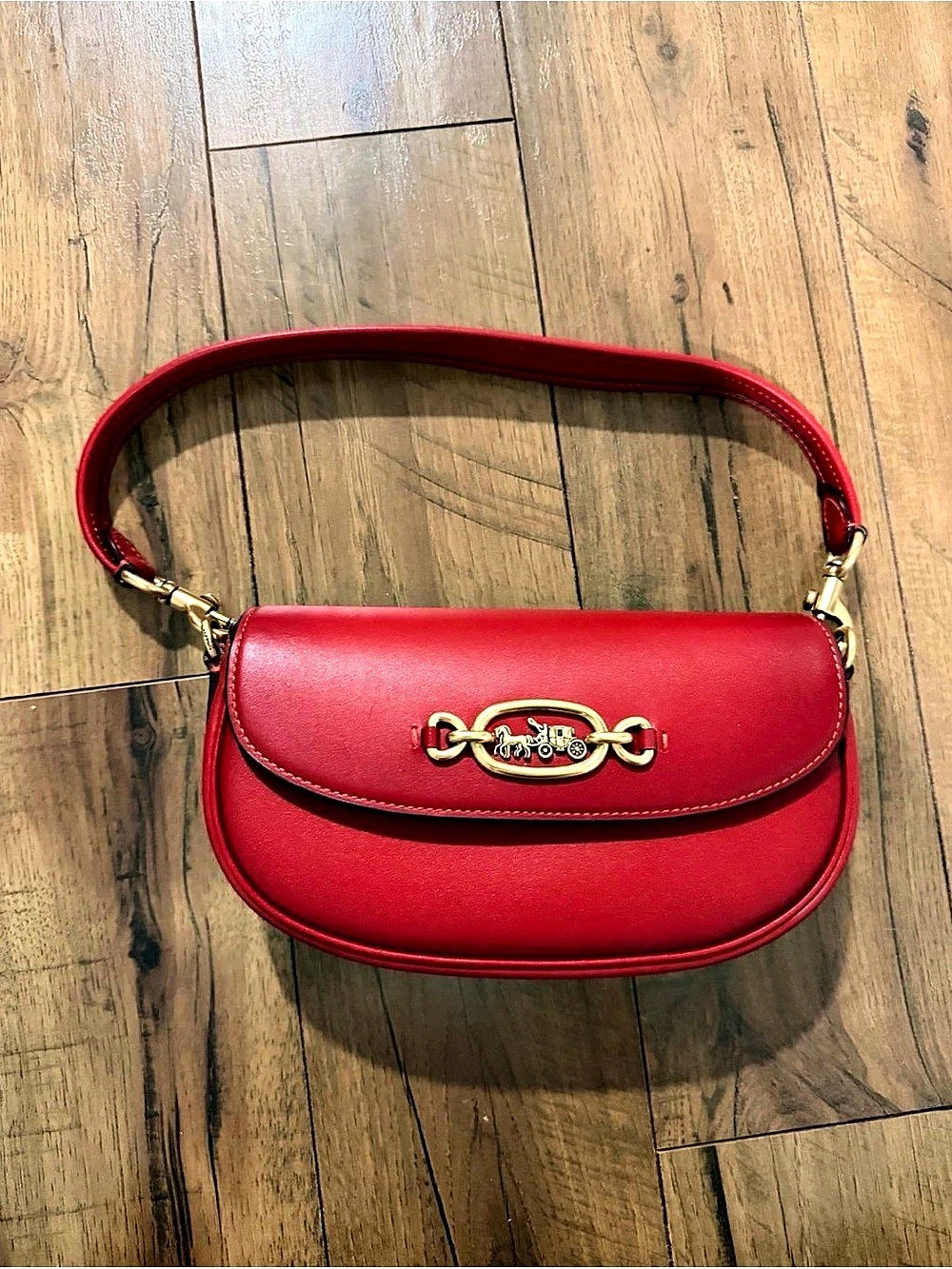 Coach Bandit Shoulder Bag Red Leather Crossbody Bag